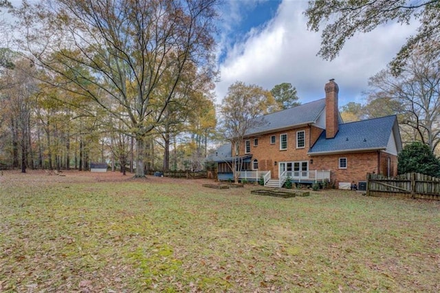 view of yard featuring a deck