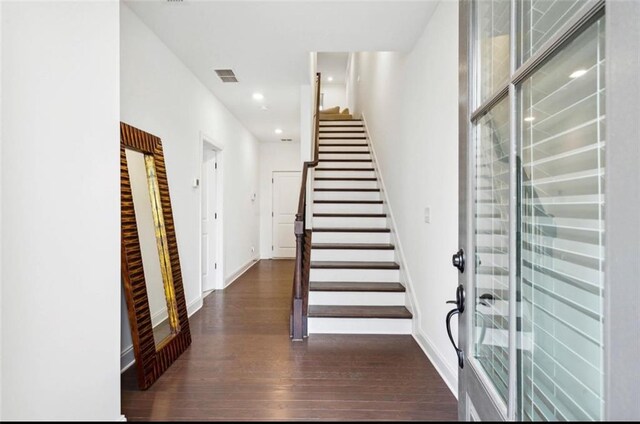 interior space with hardwood / wood-style flooring