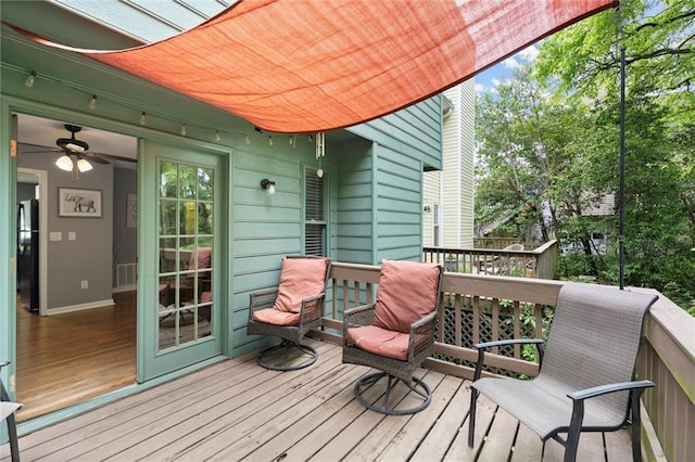 wooden deck with visible vents