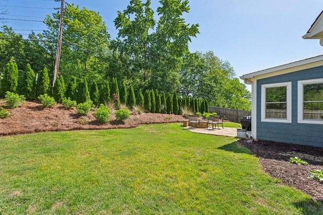 view of yard with a patio area