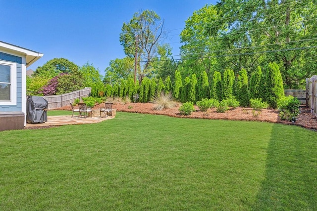 view of yard with a patio area