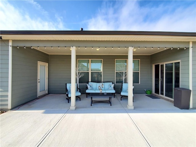 view of patio with outdoor lounge area