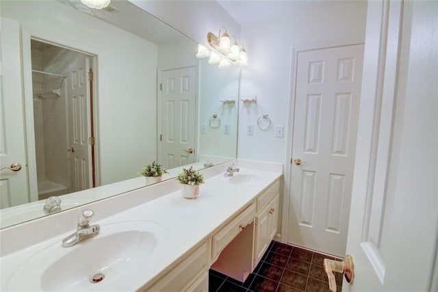 5404 Chaversham Ln, Peachtree Corners, GA 30092 - bathroom featuring tile patterned floors and double vanity