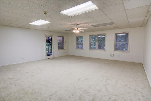 5404 Chaversham Ln, Peachtree Corners, GA 30092 - carpeted spare room with a drop ceiling, a smoke detector, baseboards, and a ceiling fan