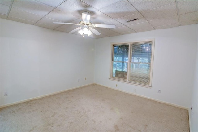 5404 Chaversham Ln, Peachtree Corners, GA 30092 - unfurnished room featuring carpet, a drop ceiling, a ceiling fan, and baseboards