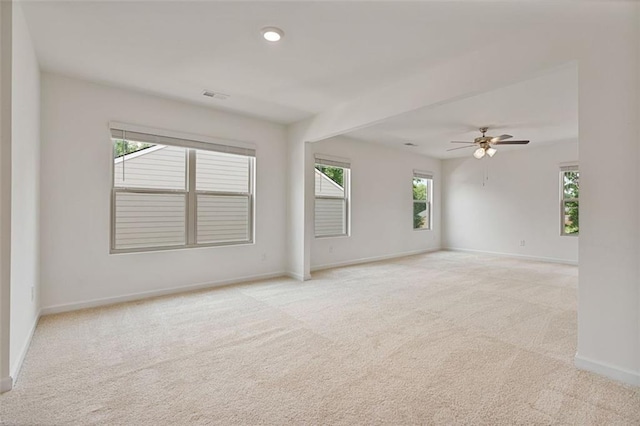 4117 Flat Rock Pt, Stonecrest, GA 30038 - spare room featuring light carpet, a ceiling fan, and baseboards