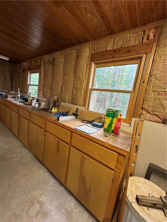 kitchen with wooden ceiling