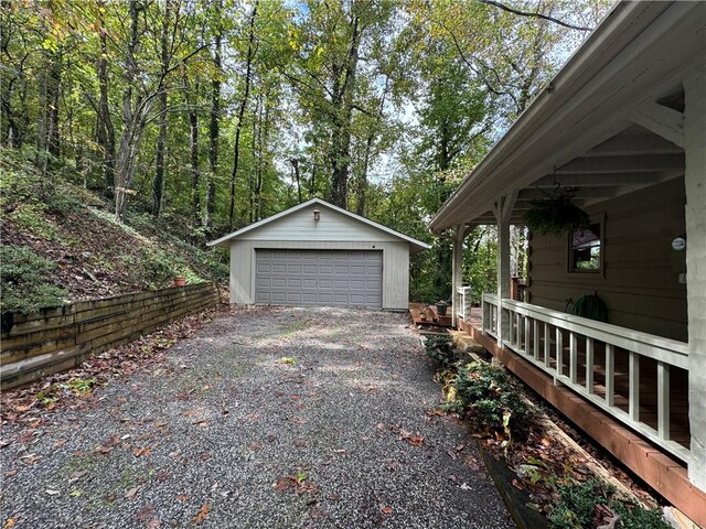 view of garage