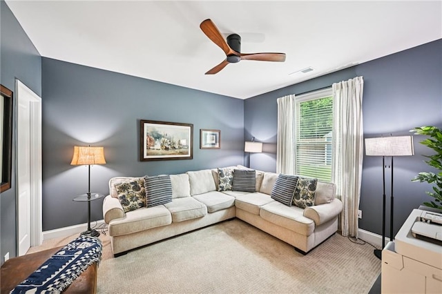 215 Dragonfly Way, Winder, GA 30680 - carpeted living room with ceiling fan and baseboards