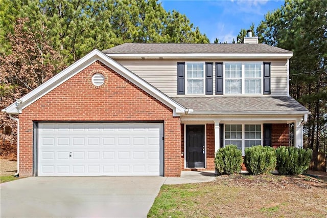 view of front property featuring a garage