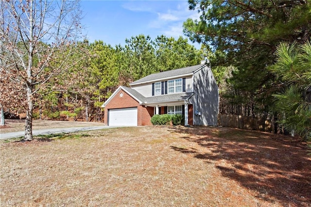 view of front of property featuring a garage