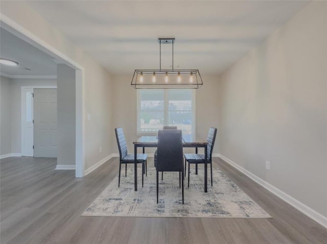 dining space featuring hardwood / wood-style floors