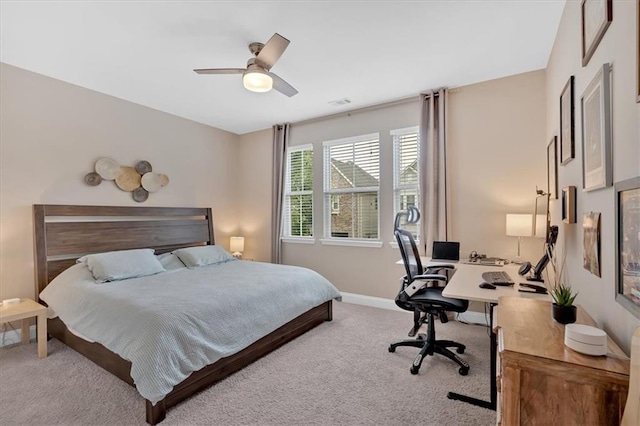 12 Pine St, Roswell, GA 30075 - bedroom featuring carpet flooring, a desk, baseboards, and ceiling fan