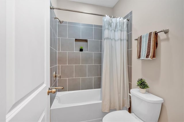 12 Pine St, Roswell, GA 30075 - bathroom with toilet and shower / bath combo with shower curtain