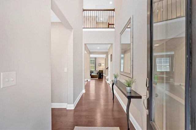 12 Pine St, Roswell, GA 30075 - entrance foyer with wood finished floors, baseboards, a high ceiling, and ornamental molding