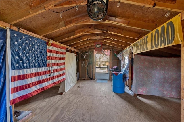 view of unfinished attic