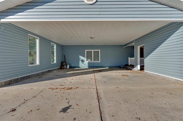 view of patio featuring a carport