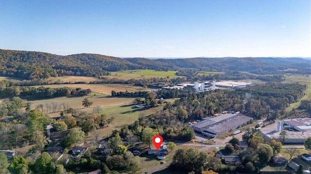 aerial view featuring a mountain view