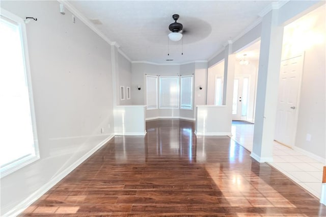335 Wilma Ct SW, Atlanta, GA 30331 - empty room with wood finished floors, ceiling fan, and crown molding