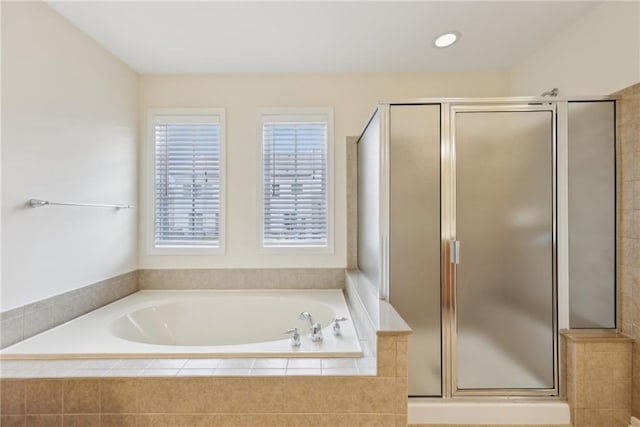 230 Collins View Ct, Lawrenceville, GA 30043 - bathroom with a garden tub and a shower stall