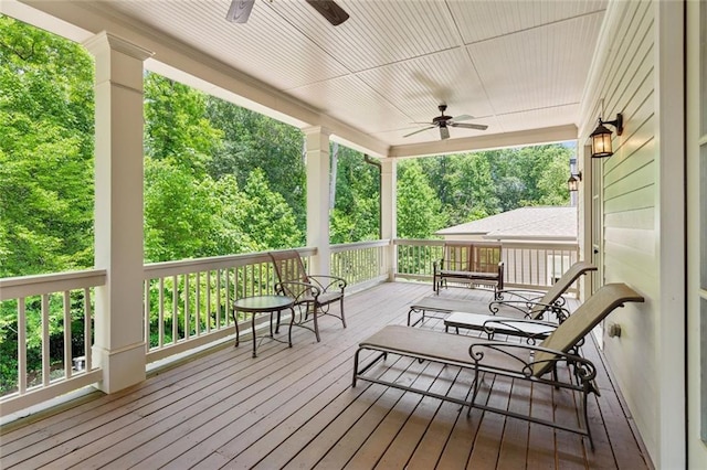 5971 Brundage Ln, Norcross, GA 30071 - deck with a ceiling fan