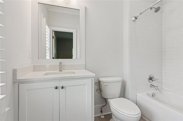 5971 Brundage Ln, Norcross, GA 30071 - bathroom with vanity, toilet, and bathing tub / shower combination