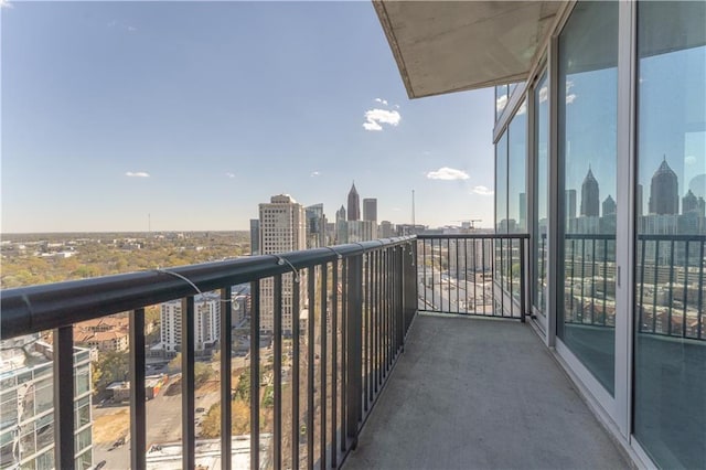 balcony featuring a view of city