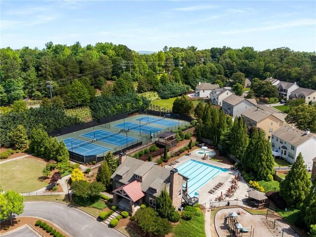 1520 Gallant Fox Ln, Suwanee, GA 30024 - drone / aerial view of a pool area