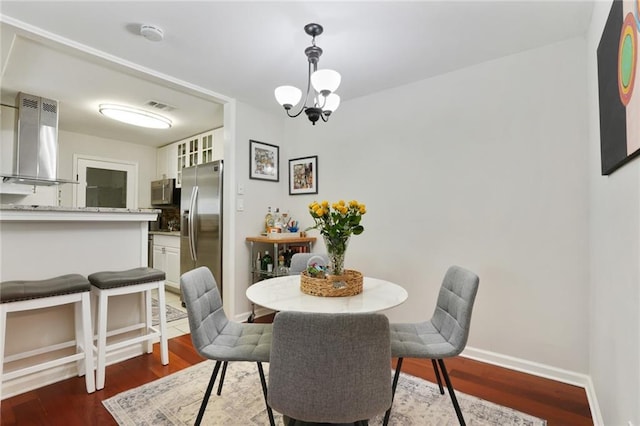 3210 Lake Pointe Cir, Roswell, GA 30075 - dining room with dark wood finished floors and baseboards