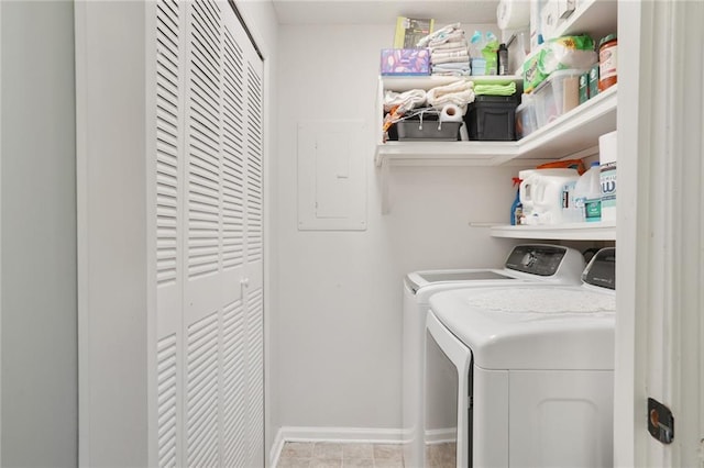 3210 Lake Pointe Cir, Roswell, GA 30075 - laundry area with washing machine and dryer and baseboards