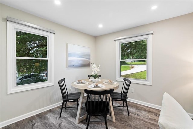 96 Senoia Rd, Fairburn, GA 30213 - dining space with dark wood finished floors and recessed lighting