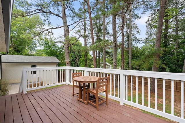 96 Senoia Rd, Fairburn, GA 30213 - deck featuring view of wooded area