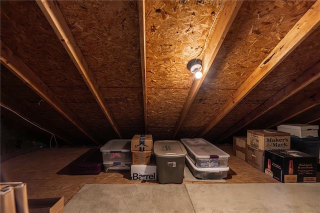 view of unfinished attic