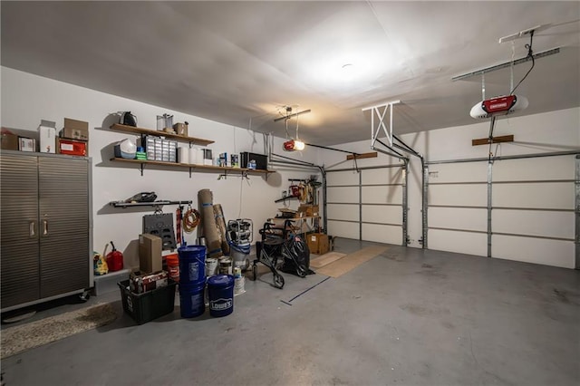 garage featuring a garage door opener