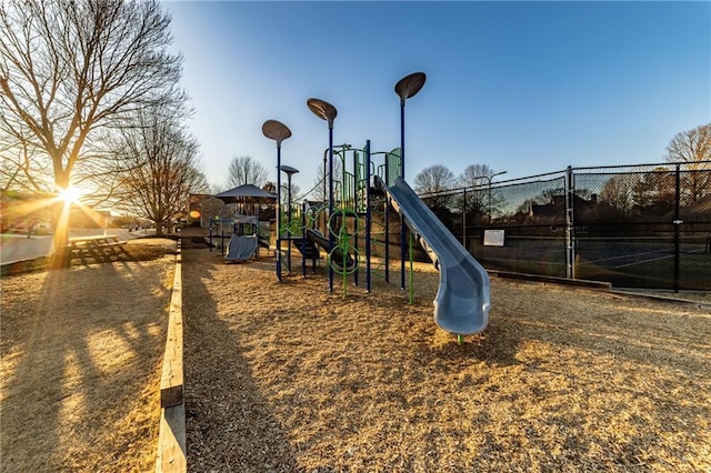 communal playground with fence