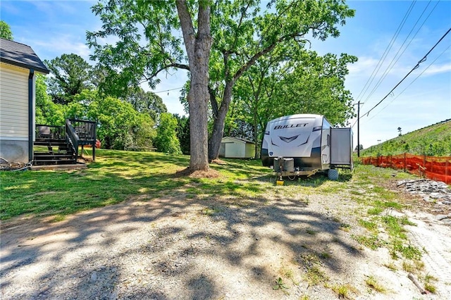 1357 Railroad Ave, Sugar Hill, GA 30518 - view of yard featuring stairs and a wooden deck