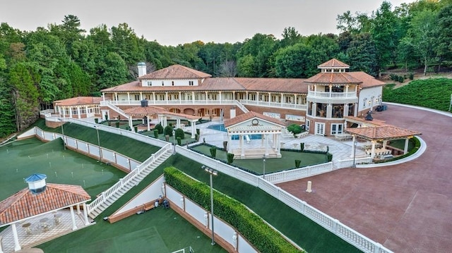 exterior space with a swimming pool