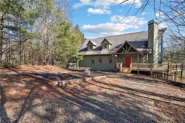 view of front of home featuring a deck