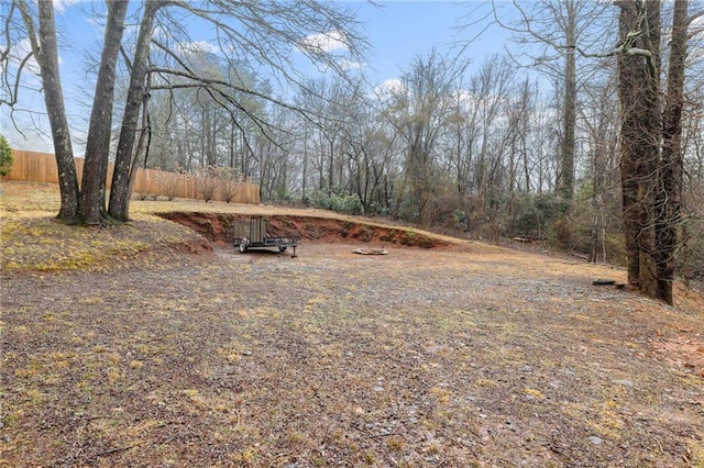 view of yard with fence