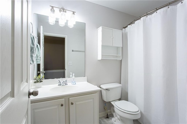 full bath with vanity and toilet