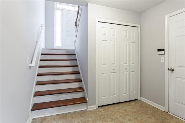 stairs with baseboards