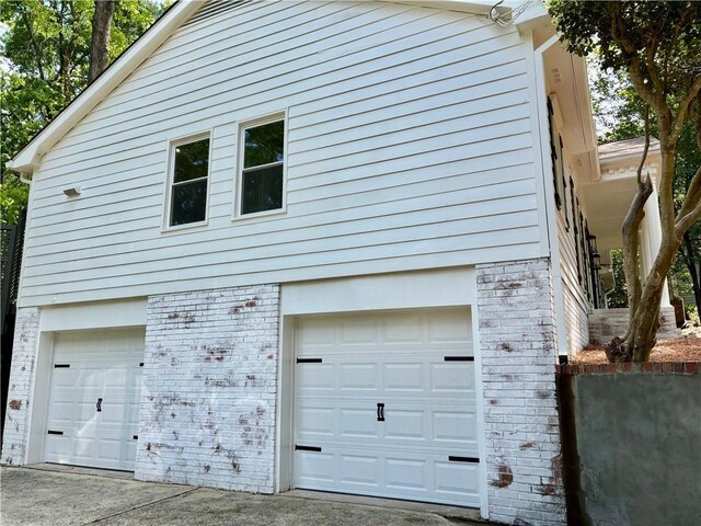 view of garage