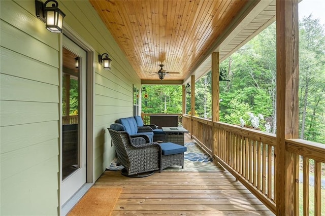 102 Waleska Ln, Ellijay, GA 30540 - deck featuring a ceiling fan