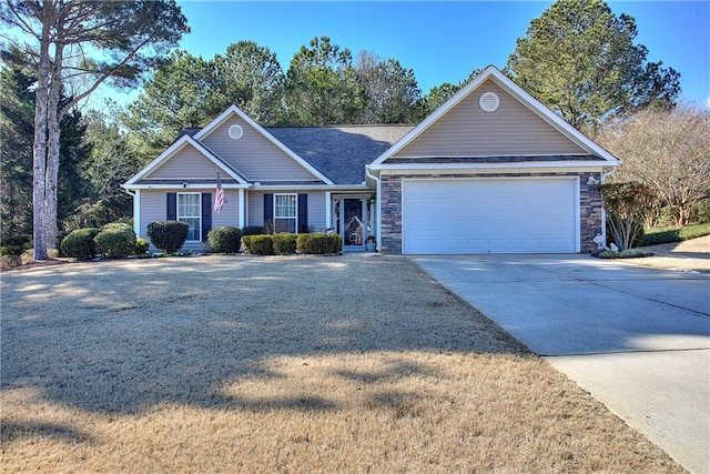 single story home featuring a garage