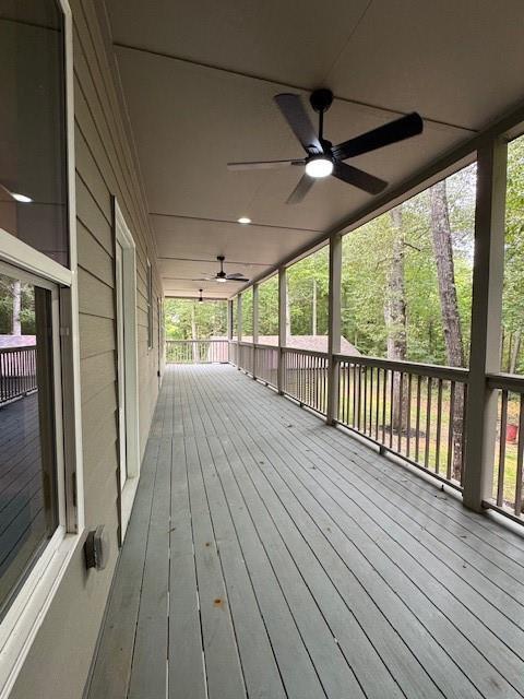 1713 Cagle Ct, Lawrenceville, GA 30045 - wooden deck featuring a ceiling fan