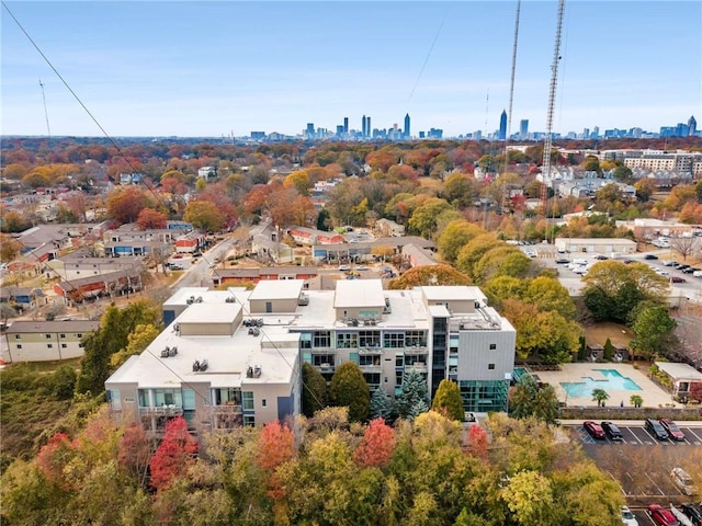 aerial view featuring a city view