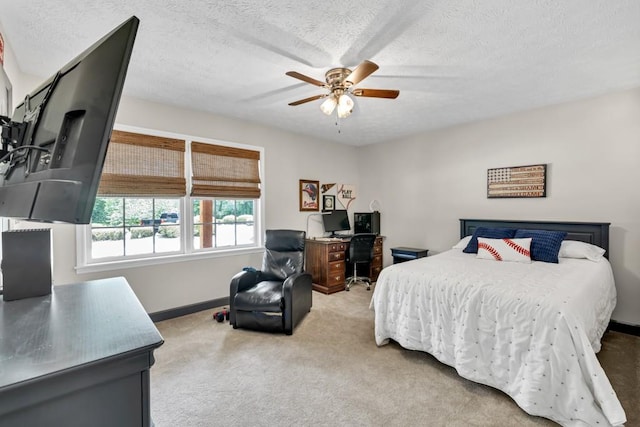 6127 Yellow Creek Rd, Murrayville, GA 30564 - carpeted bedroom with a textured ceiling, baseboards, and ceiling fan