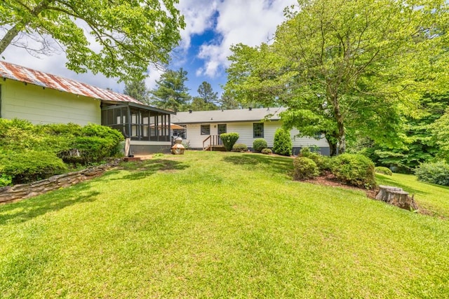 6127 Yellow Creek Rd, Murrayville, GA 30564 - view of green lawn featuring a sunroom