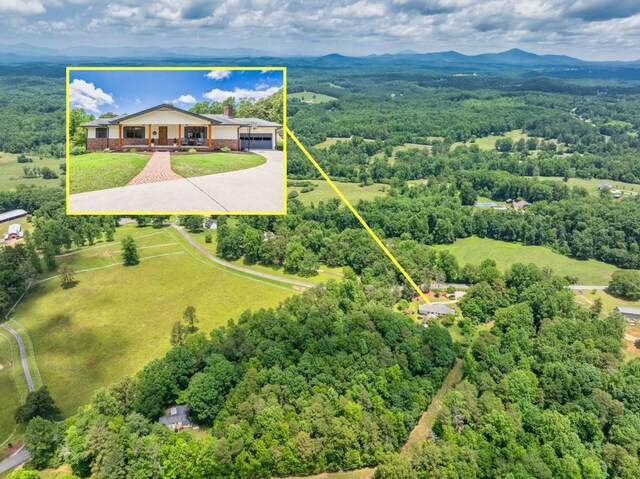 6127 Yellow Creek Rd, Murrayville, GA 30564 - aerial view of property and surrounding area with property boundaries highlighted and a heavily wooded area