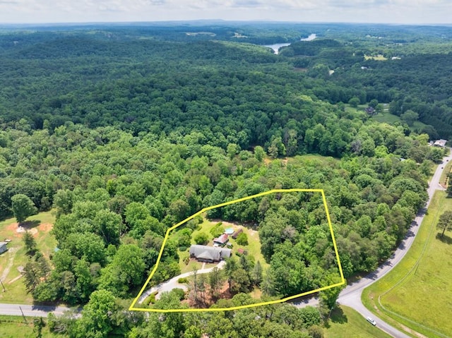 6127 Yellow Creek Rd, Murrayville, GA 30564 - aerial view of property's location featuring a heavily wooded area and property parcel outlined